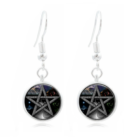 Jewelry - Pentagram Glass Cabochon Earring Set